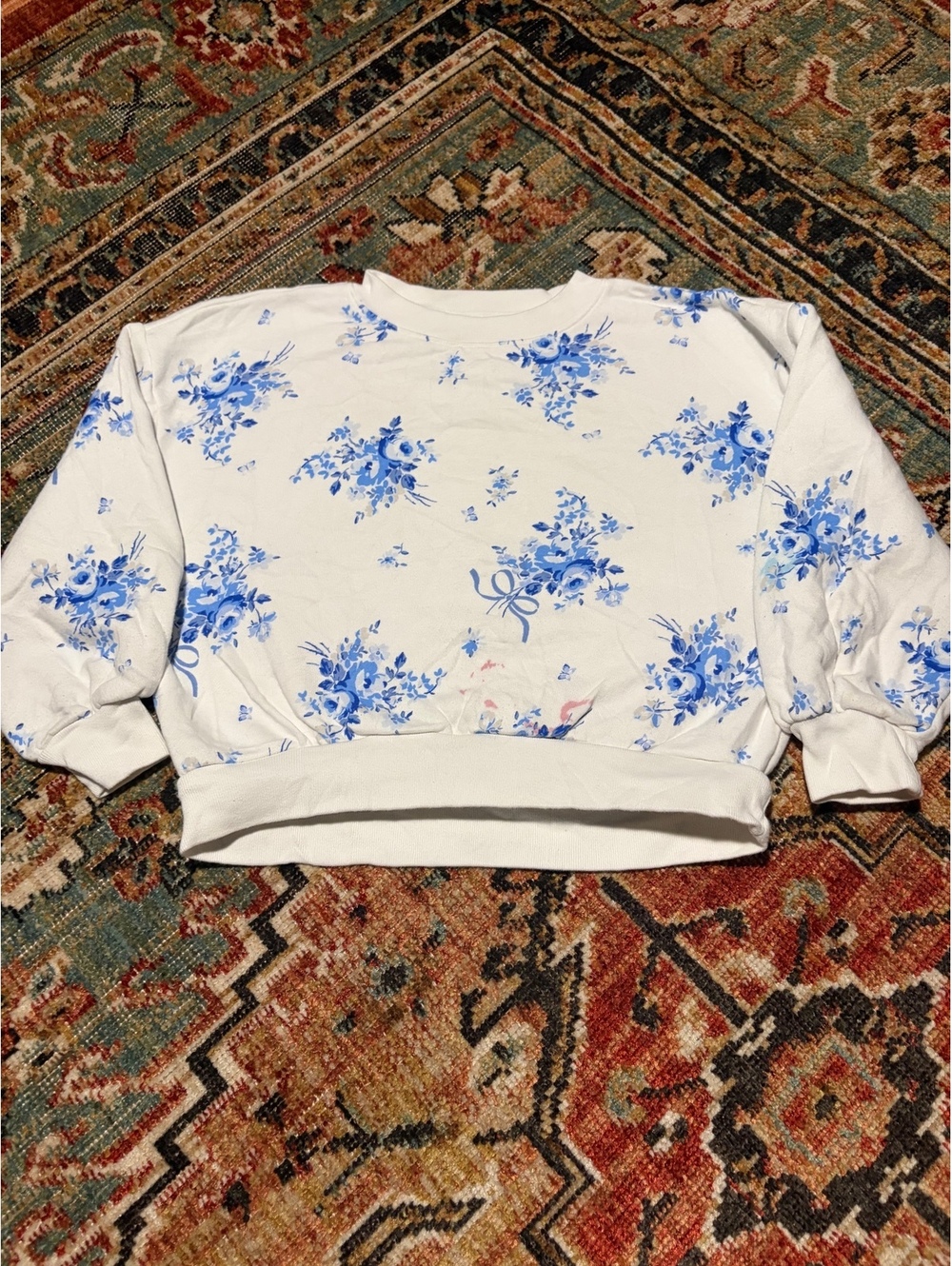 GAP Kids white floral sweatshirt